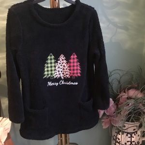 Ladies Black Soft Fleece Long Sleeved Tunic Top - Size S - NWOT